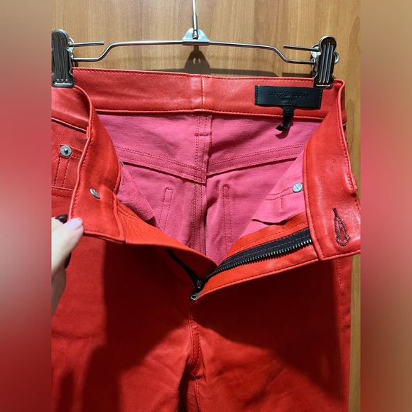 Rag & Bone Women’s Red Hana Leather Pants  Size: 23. NWOT Retail For $995. Rare! - Picture 7 of 16